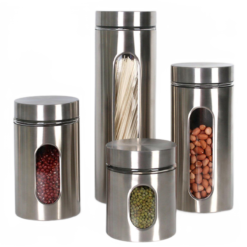 4st Rostfritt Stål Förvaringsburk Te Kaffe Socker Kök