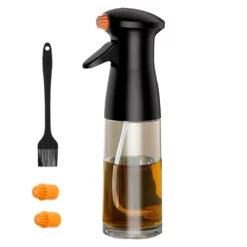 Kök/BBQ Glasolja Sprayflaska Finfördelning Oljekontroll Pott Black