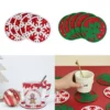 Snowflake Julgran Form Filt Varm Dryck Underlägg Kök Christmas Tree 10pcs -Köksmaterial Försäljningsbutik 10 Stuks Sneeuwvlok Vorm Cup Coaster Vilt Hot Onderzetters Mok Onderzetters Thuis Tafel Kerst Decor Keuken
