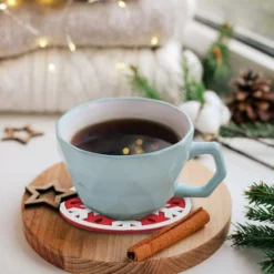 Snowflake Julgran Form Filt Varm Dryck Underlägg Kök Christmas Tree 10pcs -Köksmaterial Försäljningsbutik 10 Stuks Sneeuwvlok Vorm Cup Coaster Vilt Hot Onderzetters Mok Onderzetters Thuis Tafel Kerst Decor Keuken 2