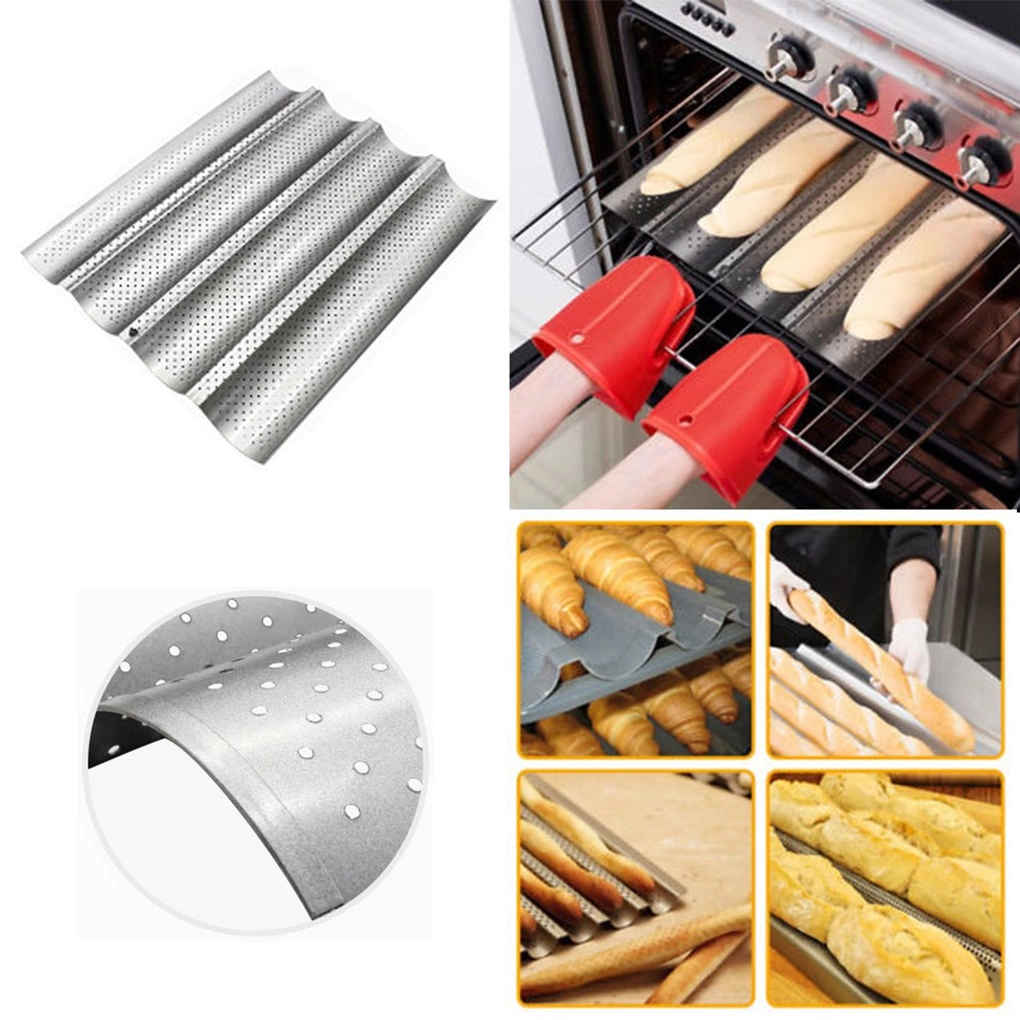 4 Bröd Form Franska Bröd Bakplåt Non-stick Kök 5 4 Bröd Form Franska Bröd Bakplåt Non-stick Kök - Bild 3