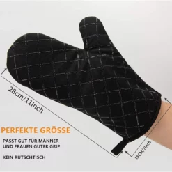 Premium Anti-Slip Ugnshandskar För Kök (1 Par) Upp Till 240 °C Black 11 Premium Anti-Slip Ugnshandskar För Kök (1 Par) Upp Till 240 °C Black -Köksmaterial Försäljningsbutik 4 1