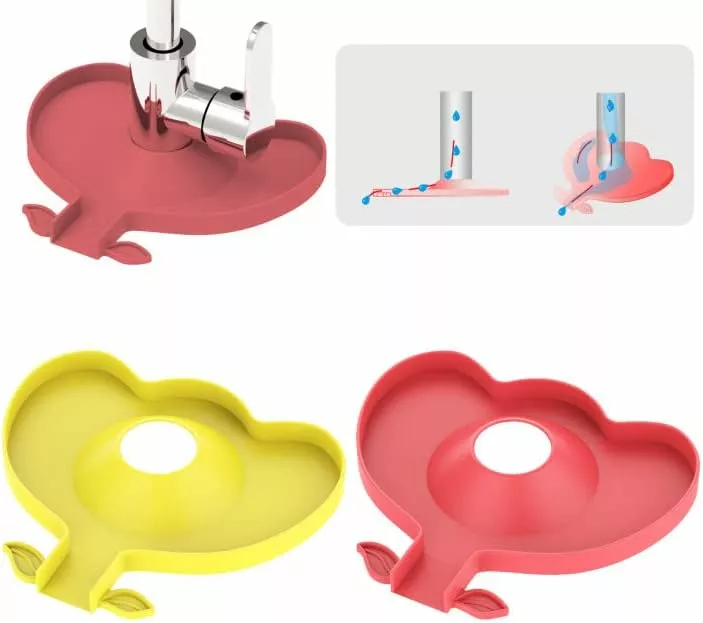 Silikon Kranmatta För Kök Badrum 2st Röd Gul Blomma 3 Silikon Kranmatta För Kök Badrum 2st Röd Gul Blomma