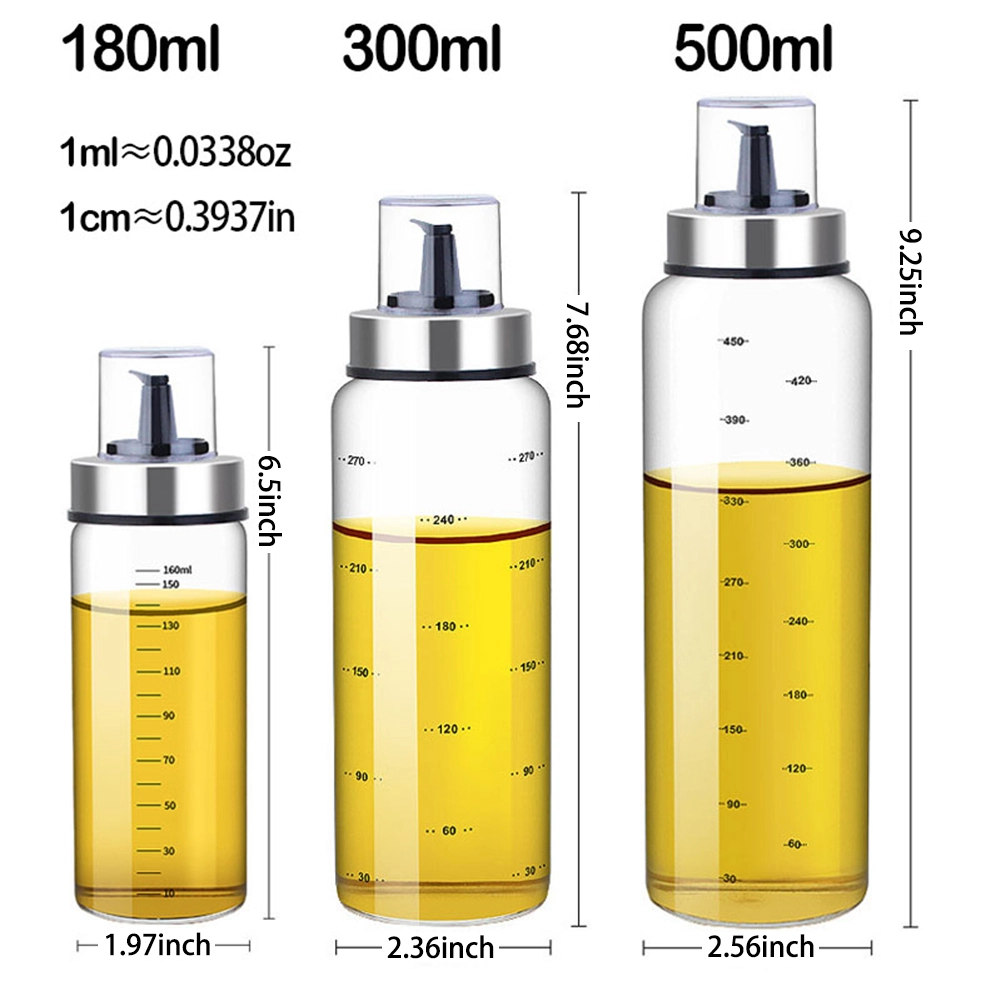 Olivolja Vinäger Dispenser Flaskor Kontrollbrytare Kök Clear 500ml 4 Olivolja Vinäger Dispenser Flaskor Kontrollbrytare Kök Clear 500ml - Bild 2