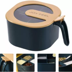 Kök Fyrkantig Kryddlåda 4 Fack Kryddburkar Med Clea -Köksmaterial Försäljningsbutik 51G778MhPL. AC SL1004