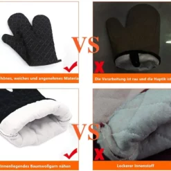 Premium Anti-Slip Ugnshandskar För Kök (1 Par) Upp Till 240 °C Black 13 Premium Anti-Slip Ugnshandskar För Kök (1 Par) Upp Till 240 °C Black -Köksmaterial Försäljningsbutik 6 1