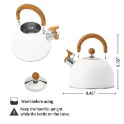 2,5L Visselpipa Vattenkokare / Tekanna / Hopfällbart Handtag / Kök White -Köksmaterial Försäljningsbutik 60X0P1e4R5H0W5f3S4r5