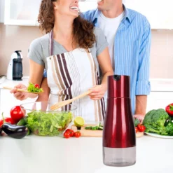 Dispenser Oljeflaska För Kök - Rostfritt Stål - Läcksäker Red -Köksmaterial Försäljningsbutik 7