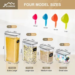 Maihe Förvaringsburkar Set Om 8, Förvaringslåda Kök Lufttät Plast -Köksmaterial Försäljningsbutik 71 Ifsyqq SAL AC SL1500