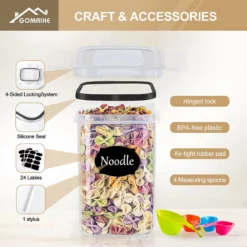 Maihe Förvaringsburkar Set Om 8, Förvaringslåda Kök Lufttät Plast -Köksmaterial Försäljningsbutik 71 m Yq7 R6n L AC SL1500