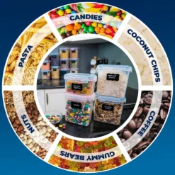 Förvaringsburkar Set Med 6 1,6L - För Kök, Lufttäta Förvaringsbehållare 12 Förvaringsburkar Set Med 6 1,6L - För Kök, Lufttäta Förvaringsbehållare -Köksmaterial Försäljningsbutik 81 KJAdt7i ML AC SL1500