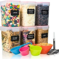 Förvaringsburkar Set Med 6 1,6L - För Kök, Lufttäta Förvaringsbehållare