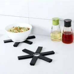 Svart Hopfällbar Värmebeständig Dyna Underlägg Pan Mat Kök Ne Hold -Köksmaterial Försäljningsbutik AKZ4269g05