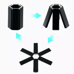 Svart Hopfällbar Värmebeständig Dyna Underlägg Pan Mat Kök Ne Hold -Köksmaterial Försäljningsbutik AKZ4269g10