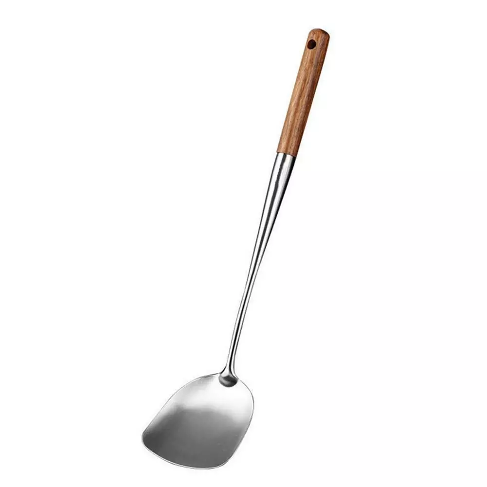 Rostfritt Stål Wok Spatel Slev 17 Tum Spatel Hem Kök Silver+log ColorB Spoon 7 Rostfritt Stål Wok Spatel Slev 17 Tum Spatel Hem Kök Silver+log ColorB Spoon - Bild 5