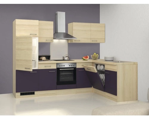 L-kök Focus 280x170 Cm Inkl. Vitvaror Akaciadekor/aubergine 00008296 11 L-kök Focus 280x170 Cm Inkl. Vitvaror Akaciadekor/aubergine 00008296 - Bild 9