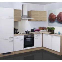 L-kök Samoa 280x170 Cm Inkl. Vitvaror Vit/sonomaek 00010794