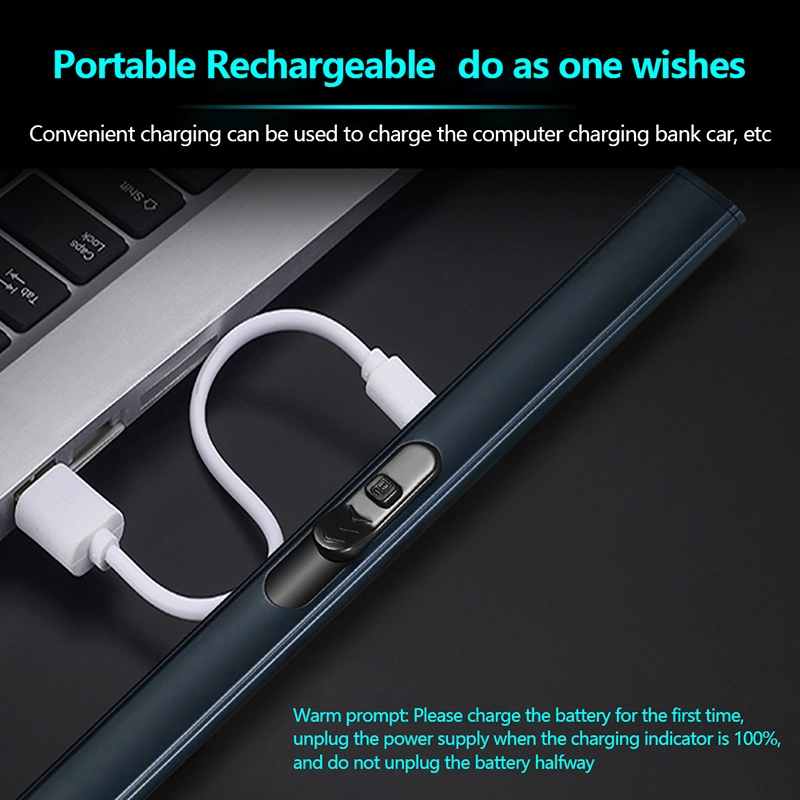 USB Tändare Ljus Plasma Tändare Elektrisk Pulständare Kök Silver 6 USB Tändare Ljus Plasma Tändare Elektrisk Pulständare Kök Silver - Bild 4