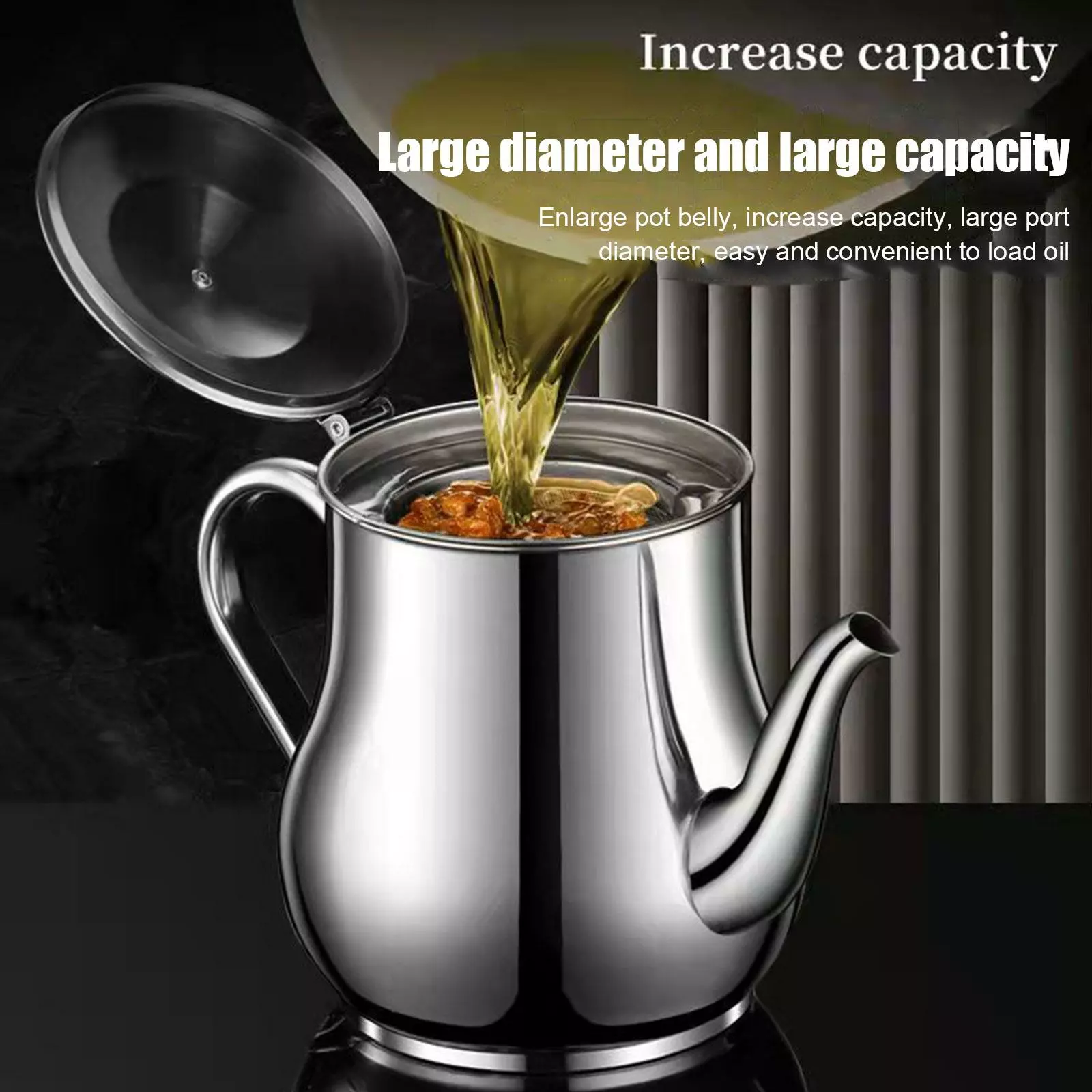 Kök Rostfritt Stål Oljesil Pot Fettbehållare Kanna St SilverA 24oz 8 Kök Rostfritt Stål Oljesil Pot Fettbehållare Kanna St SilverA 24oz - Bild 6