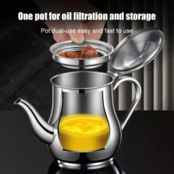 Kök Rostfritt Stål Oljesil Pot Fettbehållare Kanna St SilverD 18oz 12 Kök Rostfritt Stål Oljesil Pot Fettbehållare Kanna St SilverD 18oz -Köksmaterial Försäljningsbutik KIT4193g06 1