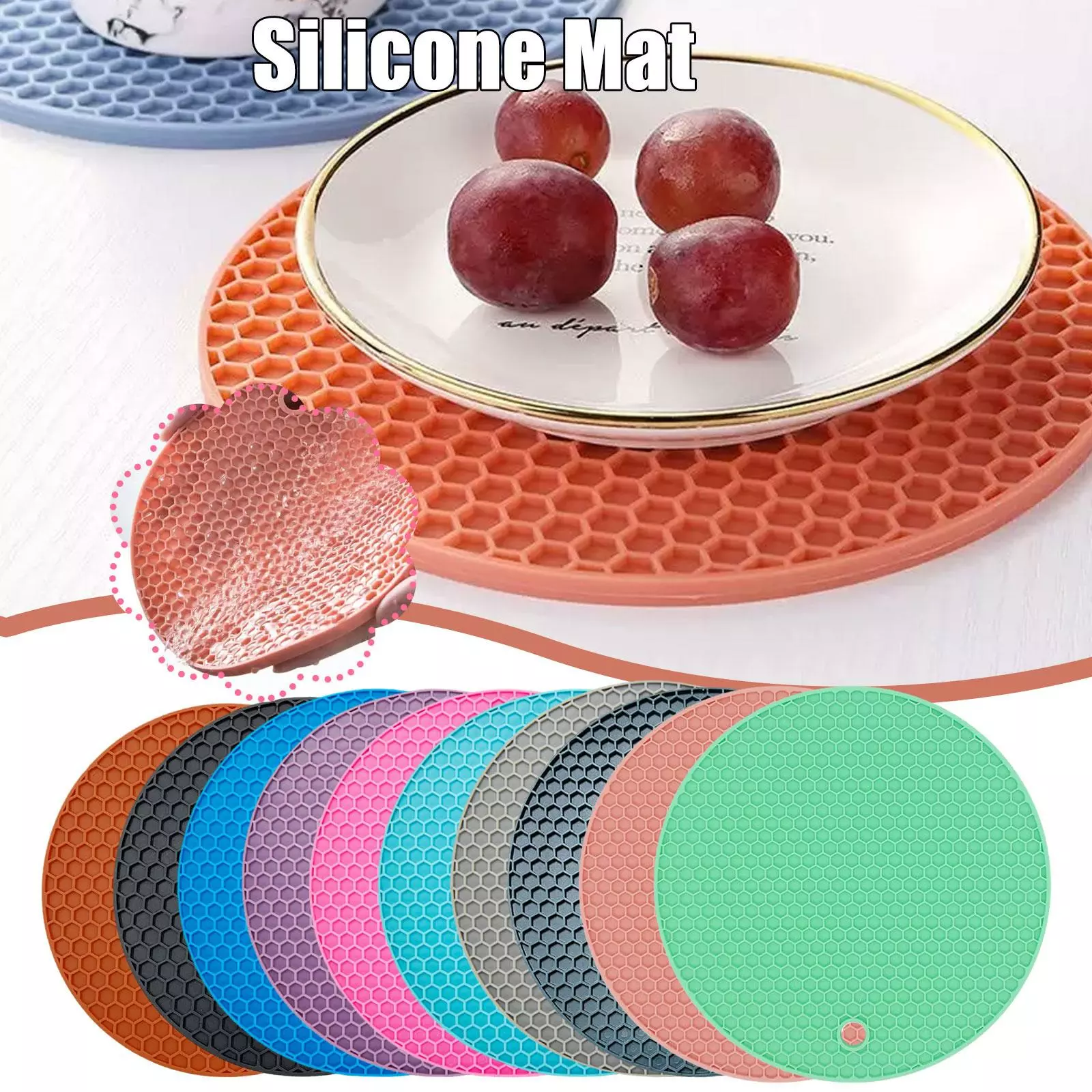 Silikonmatta Halkfri Matklassad Stativ Halkfri Bordsdyna Kök Dark Green One-size 4 Silikonmatta Halkfri Matklassad Stativ Halkfri Bordsdyna Kök Dark Green One-size - Bild 2