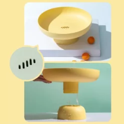 Hem Kök Frukt Verktygsbricka Pink -Köksmaterial Försäljningsbutik Nordic PP Fruit Storage Rack Removable Bottom Drainer Basket Candy Plate Home Organizer Kitchen Tool for 3