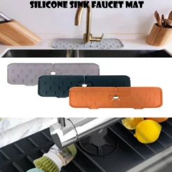 Kök Silikon Diskbänk Blandare Mat Handfat Stänkskydd Badrum Wat Black -Köksmaterial Försäljningsbutik QKHG0551 main3