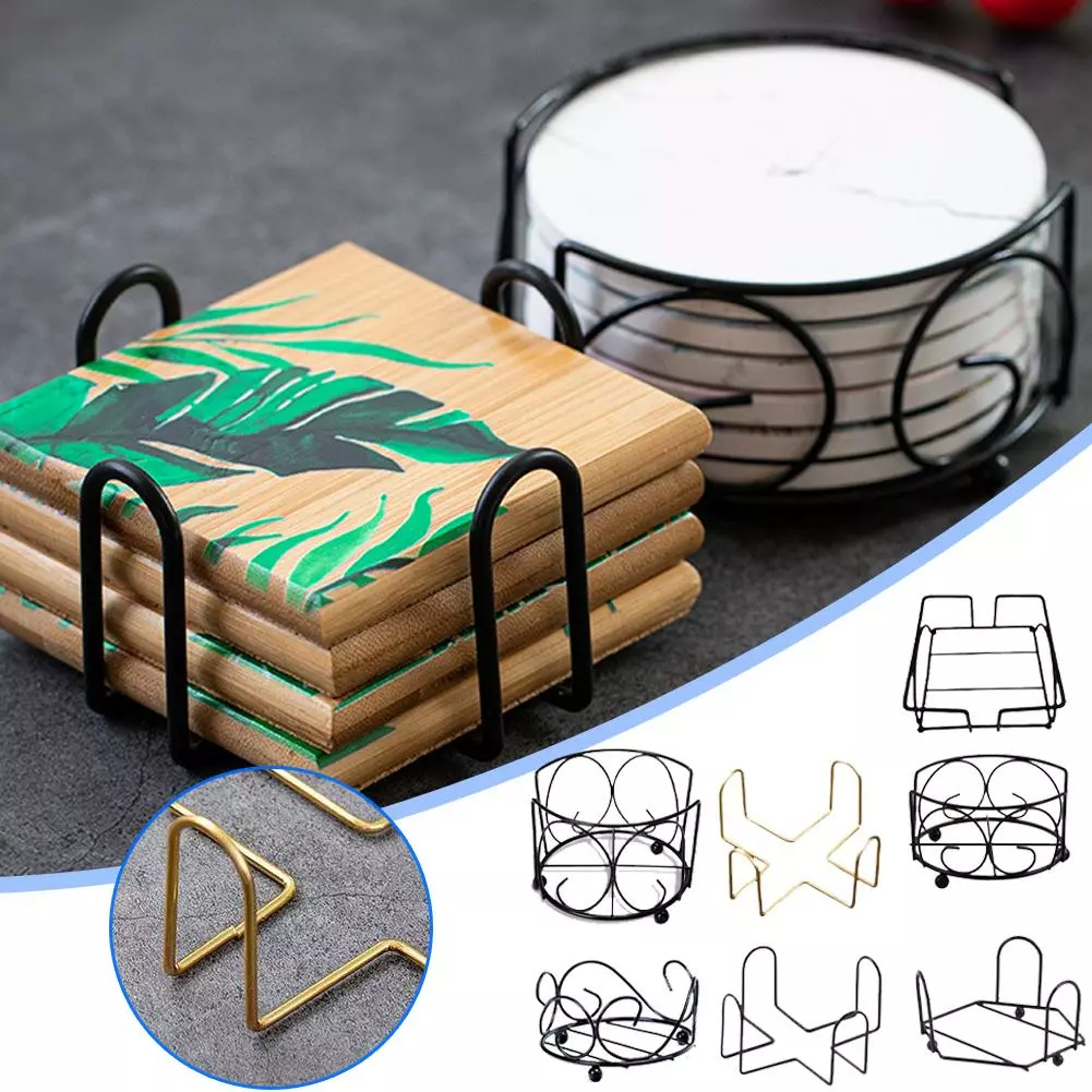 Underläggshållare Förvaringsställ Kök Båda Runda Fyrkantiga Glasunderlägg H Black5 11.5*11.5*6cm 4 Underläggshållare Förvaringsställ Kök Båda Runda Fyrkantiga Glasunderlägg H Black5 11.5*11.5*6cm - Bild 2