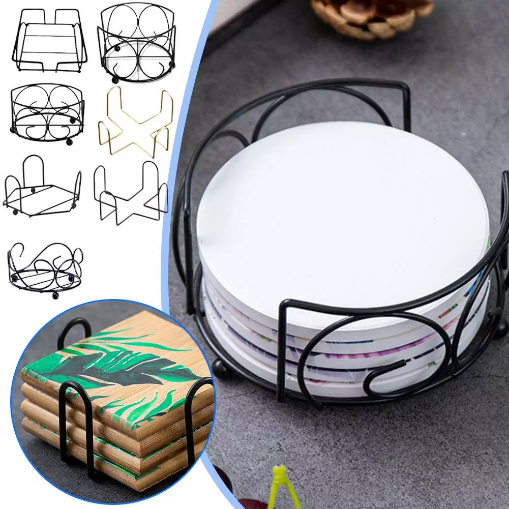 Underläggshållare Förvaringsställ Kök Båda Runda Fyrkantiga Glasunderlägg H Gold 11.5*11.5*5.5cm 5 Underläggshållare Förvaringsställ Kök Båda Runda Fyrkantiga Glasunderlägg H Gold 11.5*11.5*5.5cm - Bild 3