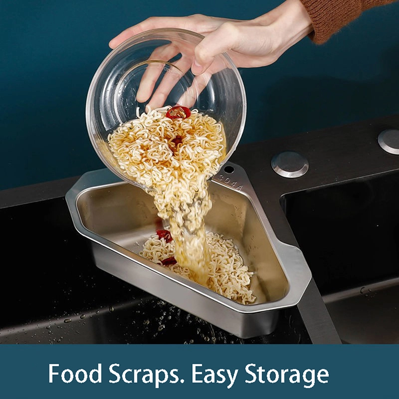 Rostfritt Stål Triangel Avloppskorg Med Sugkopp Kök N1 7 Rostfritt Stål Triangel Avloppskorg Med Sugkopp Kök N1 - Bild 5