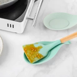 Kök Matlagningsredskap Silikonsked Gaffelmatta Hylla Skedstöd Gray -Köksmaterial Försäljningsbutik ZXLHG031 13