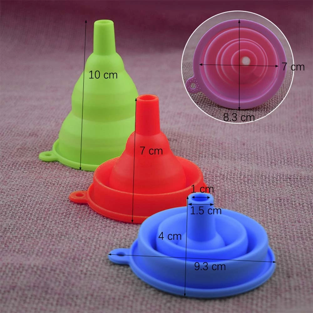 Hopfällbar Vikbar Mini Silikon Tratt Verktyg Kök Praktisk Blue 5 Hopfällbar Vikbar Mini Silikon Tratt Verktyg Kök Praktisk Blue - Bild 3