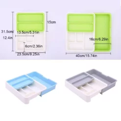 Bestickbricka Låda Organizer Kök Bestick Bestick Förvaring Light Blue -Köksmaterial Försäljningsbutik cb62887139824b8781d9c69d78996006