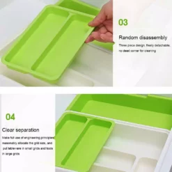 Bestickbricka Låda Organizer Kök Bestick Bestick Förvaring Light Blue -Köksmaterial Försäljningsbutik e10b2efec4dc425aad6321003dc2b2be