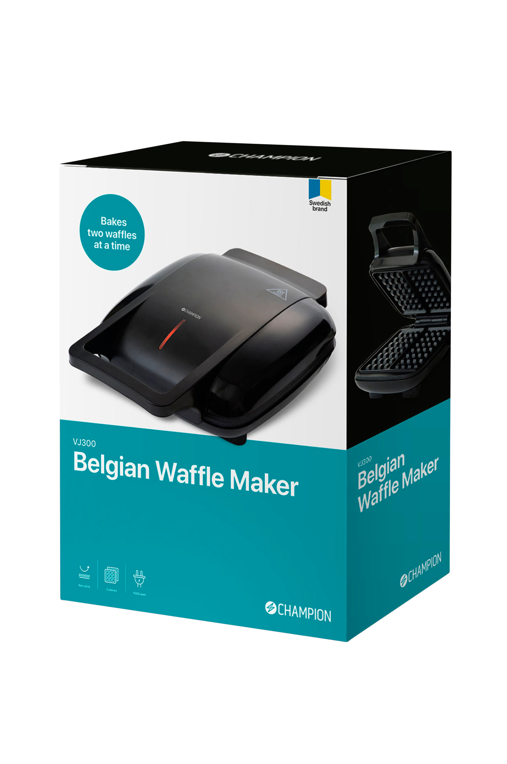 Kök & Hushåll Champion Belgiskt Våffeljärn Dubbelt 3 Kök & Hushåll Champion Belgiskt Våffeljärn Dubbelt