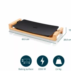 Kök & Hushåll Princess Bordsgrill Table Chef Pure Black Bamboo 50 X 25 Cm