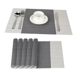 6st Bordstabletter Anti-Slip Tvättbar För Kök Vardagsrum Grey