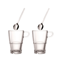 Kök & Hushåll Leonardo Kaffeset Senso - Kaffekopp Och Sked X2 - Latte Macchiato