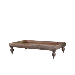 Kök & Hushåll Chic Antique Bricka Med Ben I Granträ Och Rotting