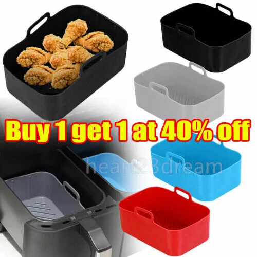 Silikon Pot Air Fryer Kök BBQ Platta Uppvärmning Bakpanna Black 3 Silikon Pot Air Fryer Kök BBQ Platta Uppvärmning Bakpanna Black - Bild 2